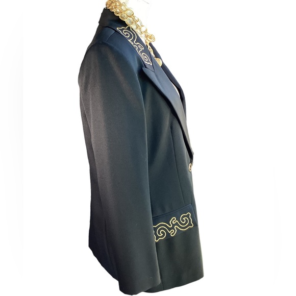 Vintage 1980’s Black & Gold Blazer. B30 - Picture 4 of 15